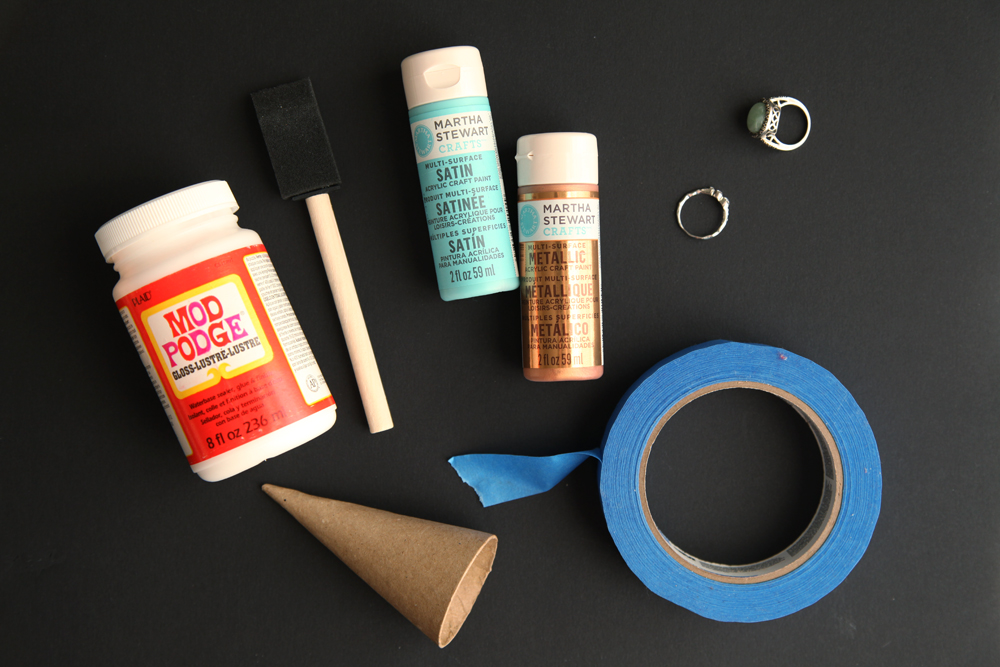 DIY Colorblock Cone Ring Holder from 0001